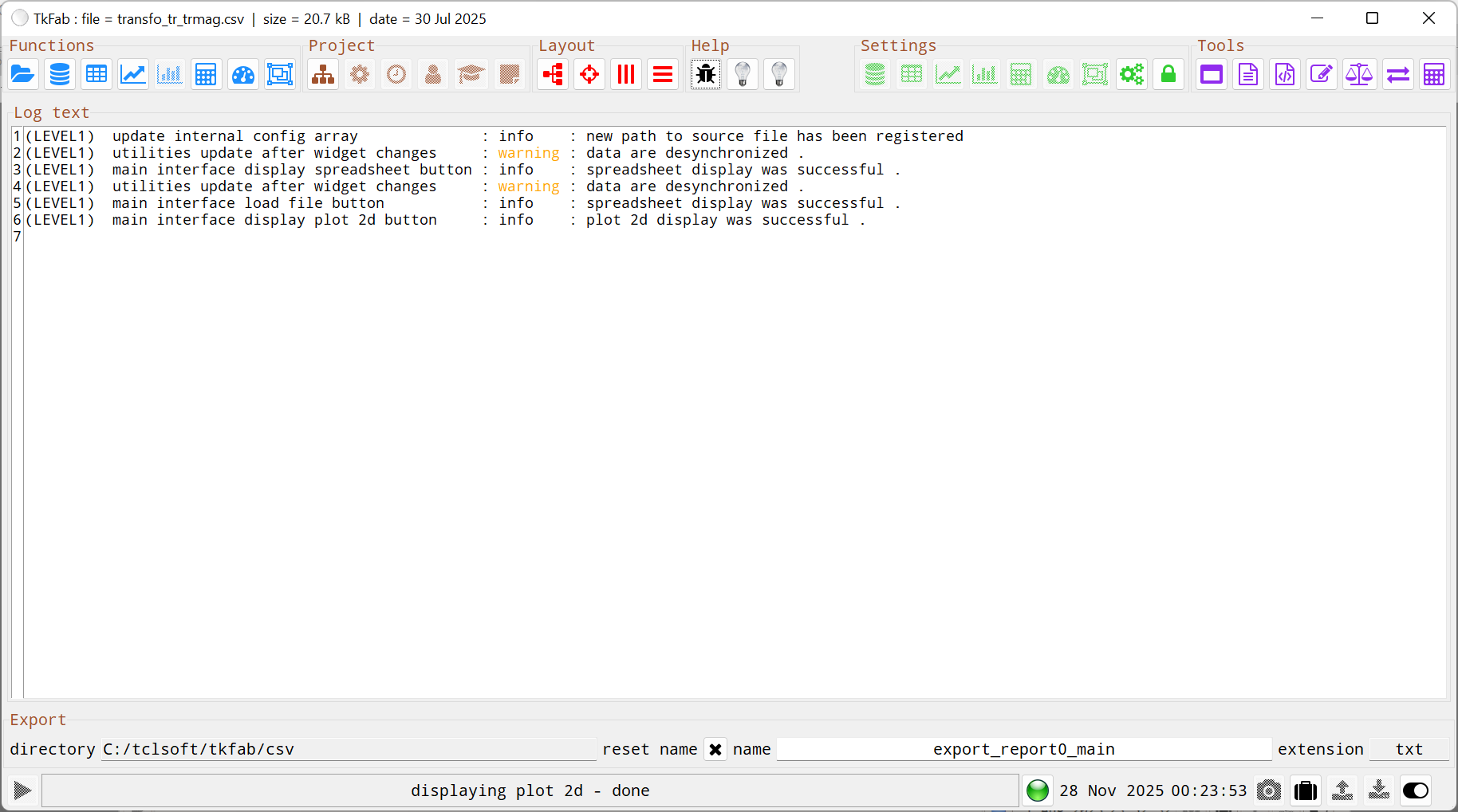 displaying logs and messages  pannel